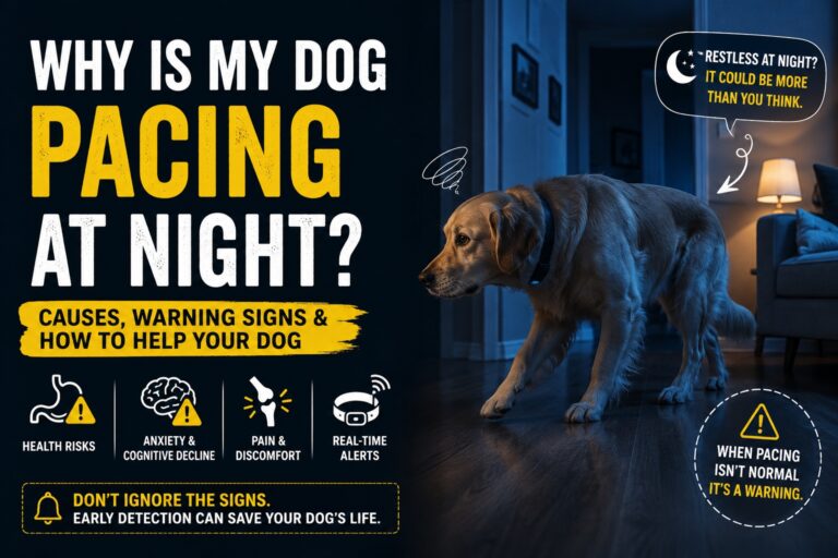 Dog pacing at night warning signs linked to pain anxiety and medical emergencies