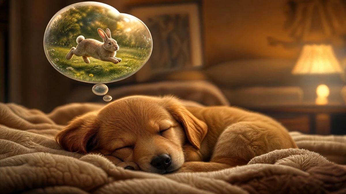 Sleeping Dog Dreaming of Rabbit