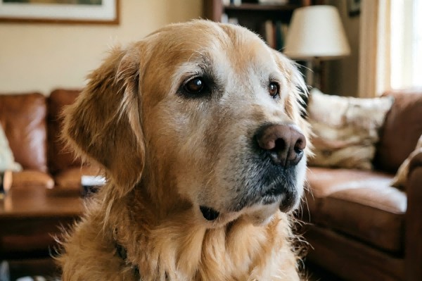 older dog looking confused