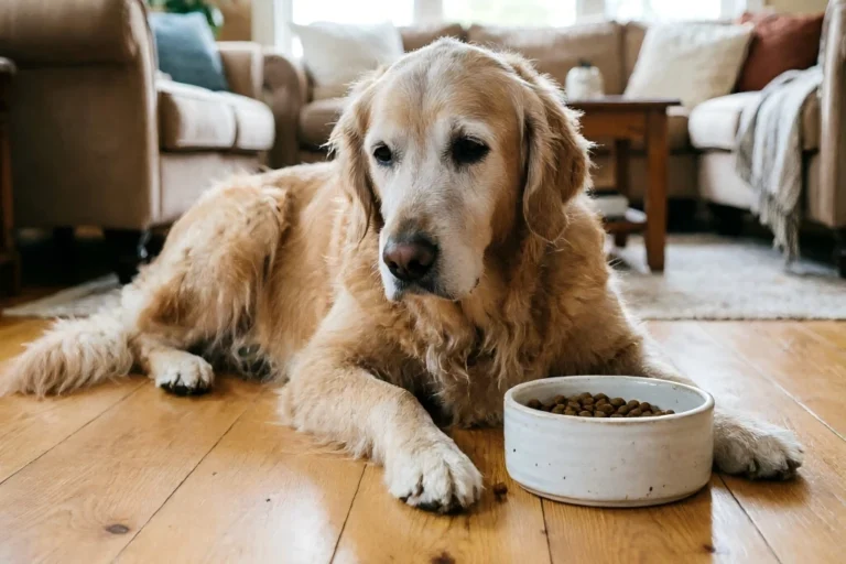 elderly dog refusing food