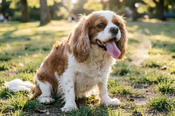 Dog panting after mild exercise