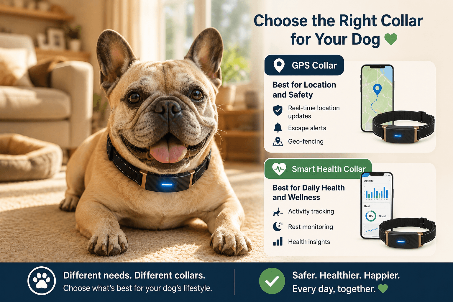 KIYE Smart GPS and health collar for senior dog