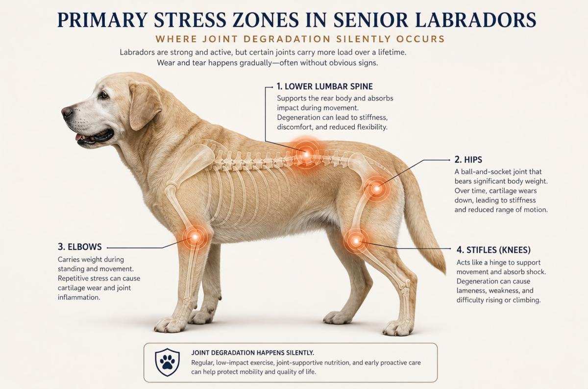 primary stress zones in senior labradors