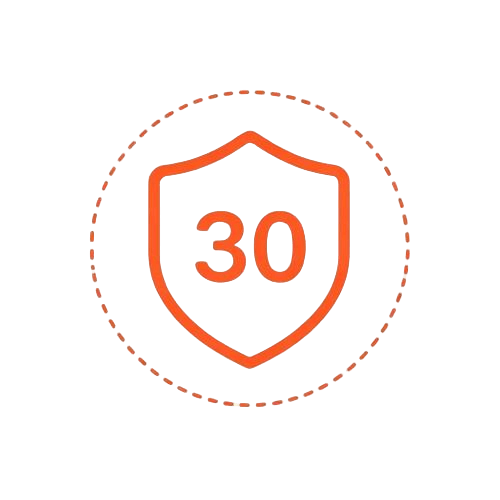 Shield icon representing 30-day money back guarantee for KIYE smart pet collar partners.