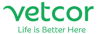 VetCor veterinary network logo collaborating with KIYE AI pet longevity solutions.