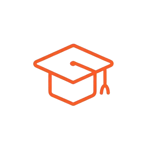 Graduation cap icon representing comprehensive staff training for KIYE smart pet collar integration.