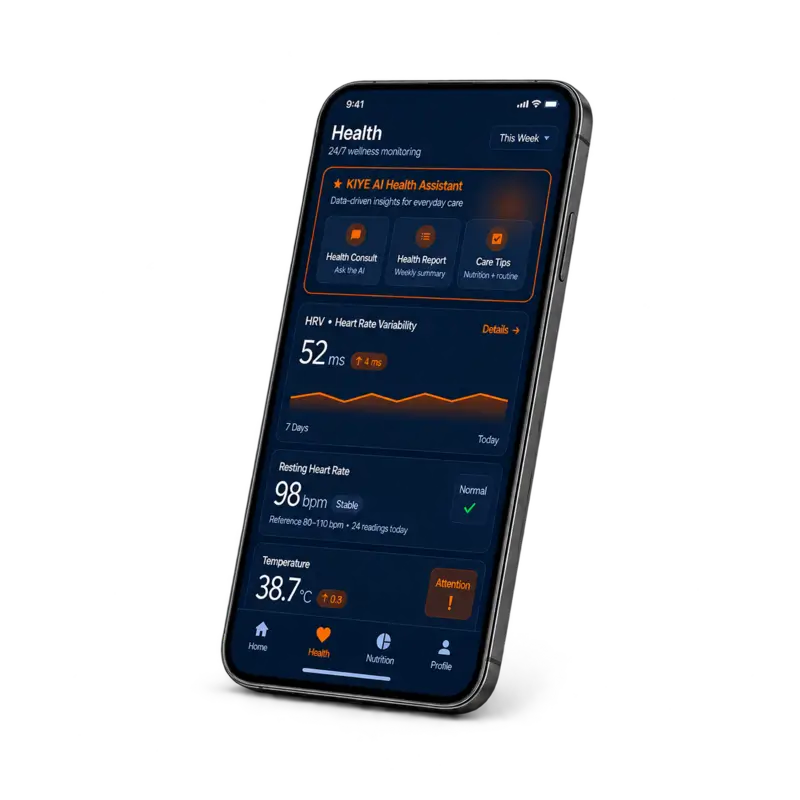 KIYE AI health analysis mobile interface