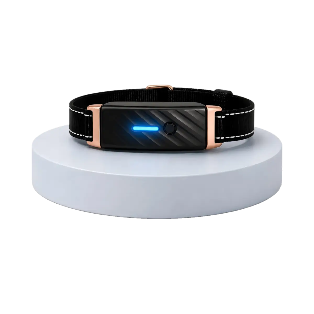 KIYE smart health collar displayed on a product stand