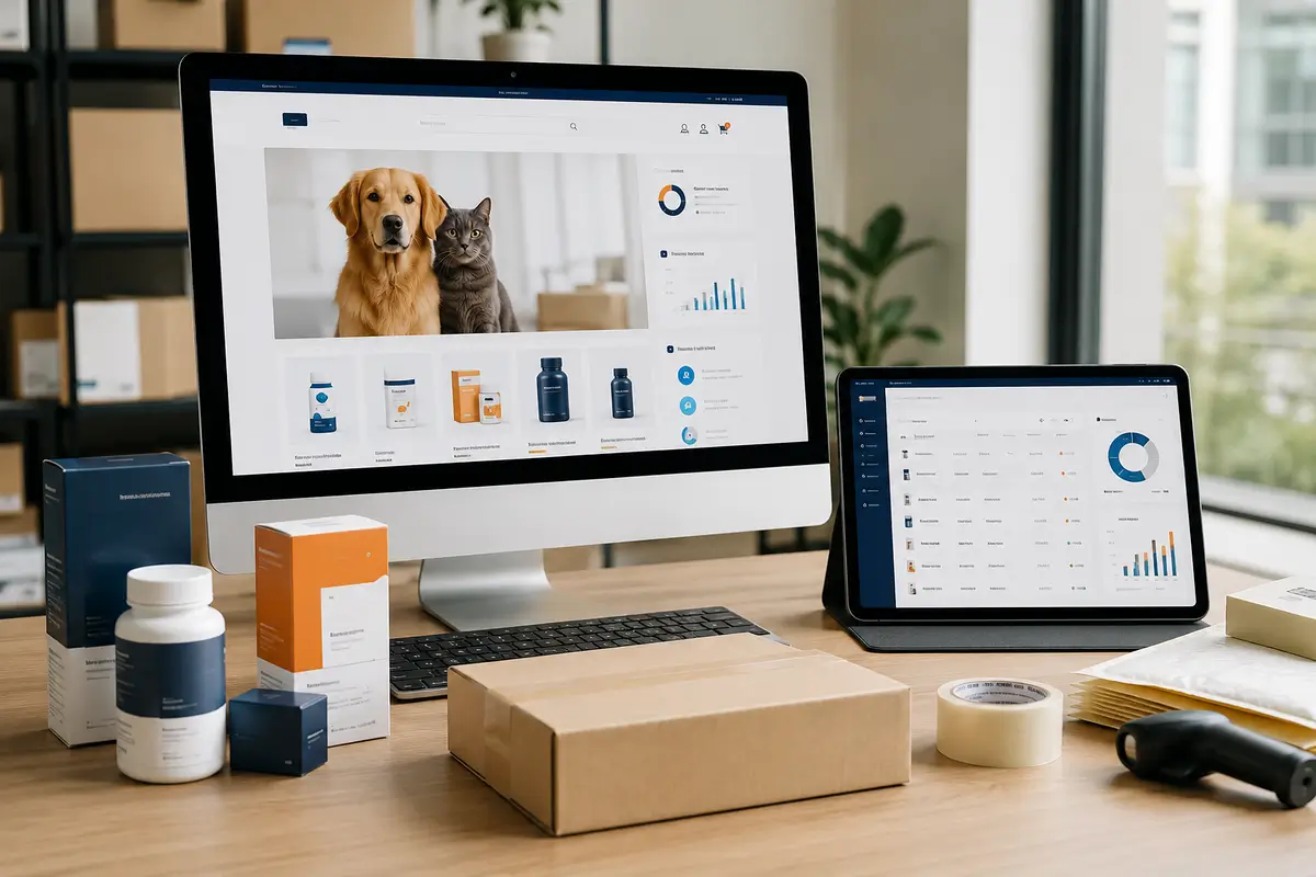 Online pet health storefront and e-commerce order management system