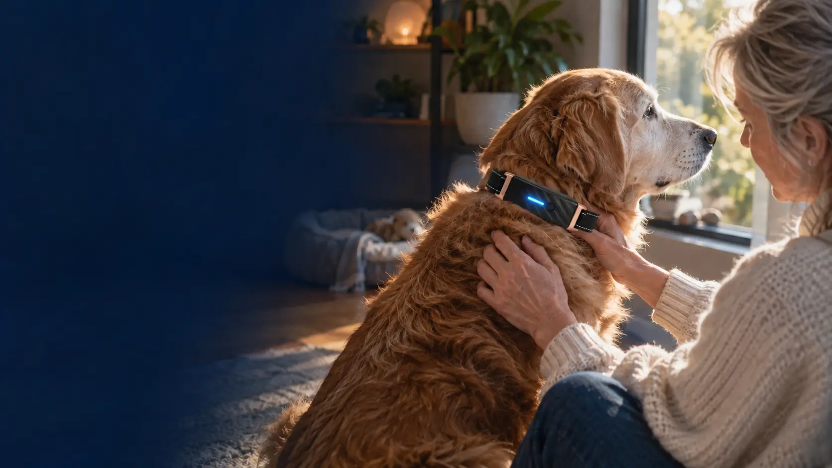 Pet owner carefully comparing a senior dog's skin changes with unclear visual cues