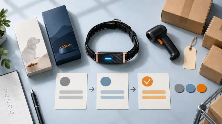 KIYE smart health collar and senior pet nutrition products arranged for distributor validation